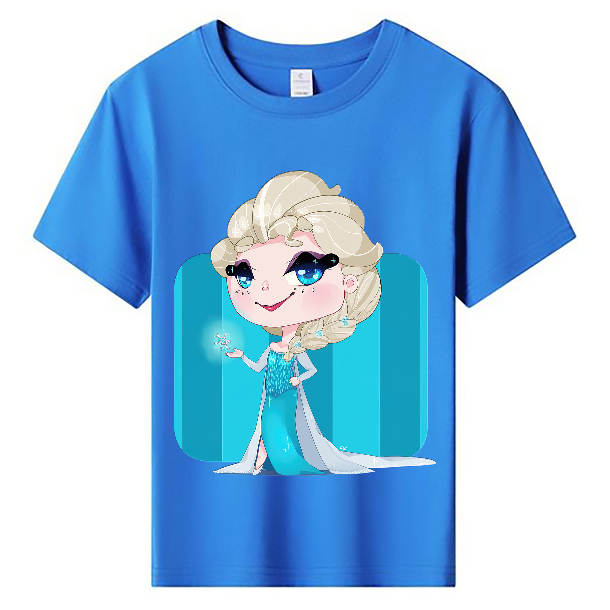 （画像用） アナと雪の女王 アンナ エルサ Frozen Anna Elsa 綿100％キッズTシャツ（フロントプリント）